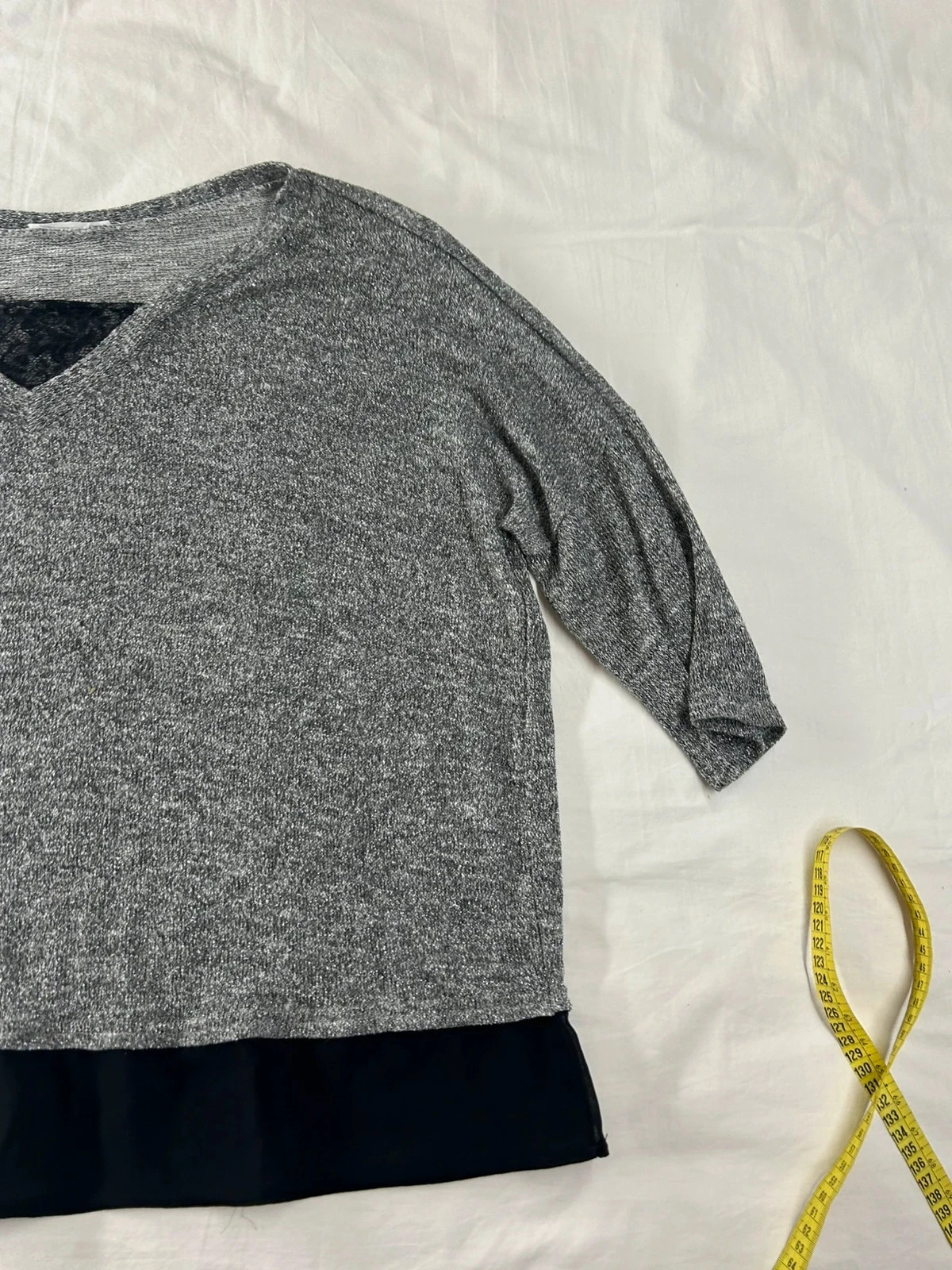 Promod grijs zilveren blouse met lange mouwen – photo 4